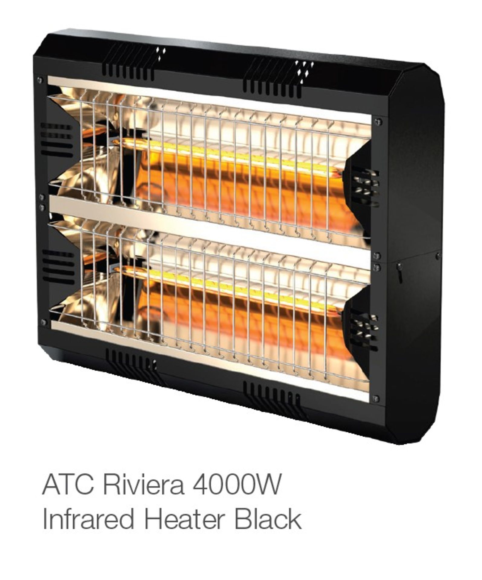 1 x ATC Riviera 4000W Outdoor Quartz Infrared Electric Heater with Black Surround - Boxed,