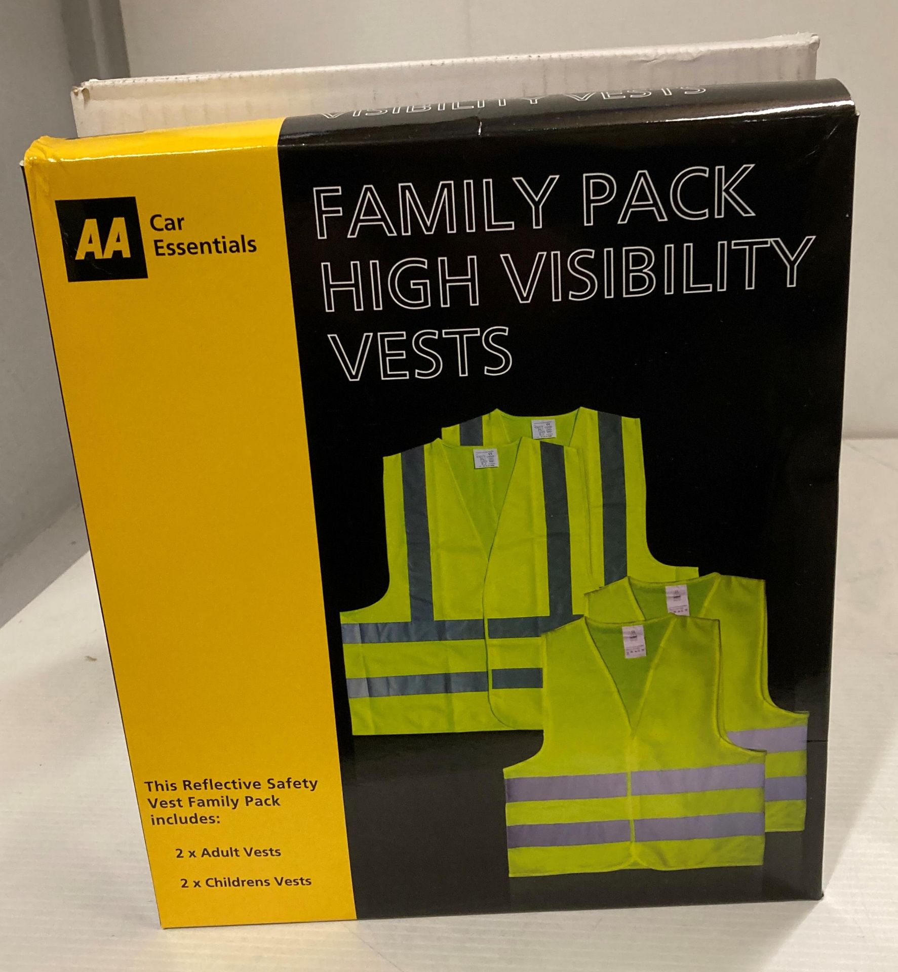 20 packs of AA family pack high visibility vests (5 outer boxes) (U12)