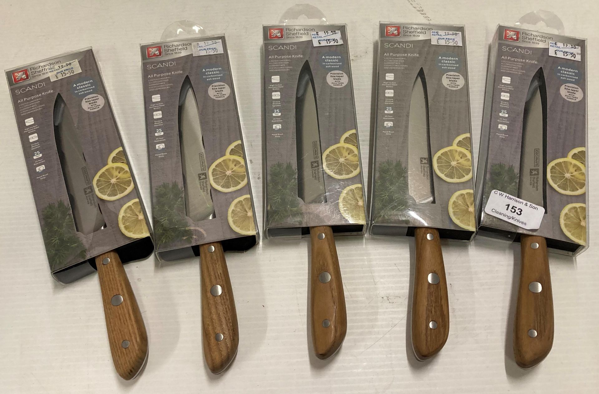 5 x Scandi all purpose knives (V13)