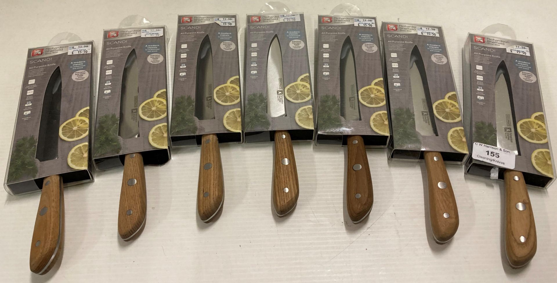 7 x Scandi all purpose knives (V13)