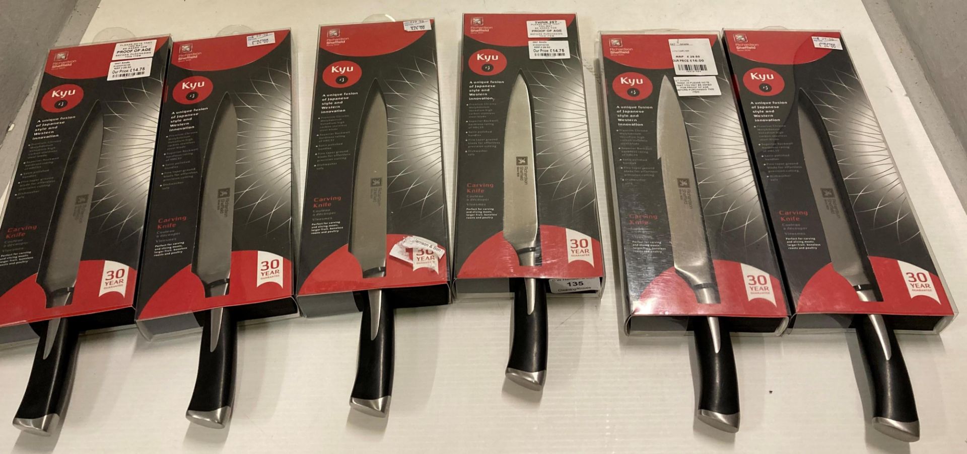 6 x Kyu carving knives (V12)