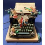 "Enesco Writing Machine" Co model: 591041 240v Action and Musical by Enesco Elk Grove Village (S2)