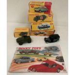 Dinky toys diecast military scout car number 673 in a reproduction box and a part restored vehicle,