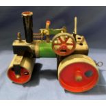 Mamod model steam engine in green,