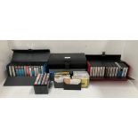 Four vinyl cassette tape cases and forty five various cassette tapes - organ music, jazz,