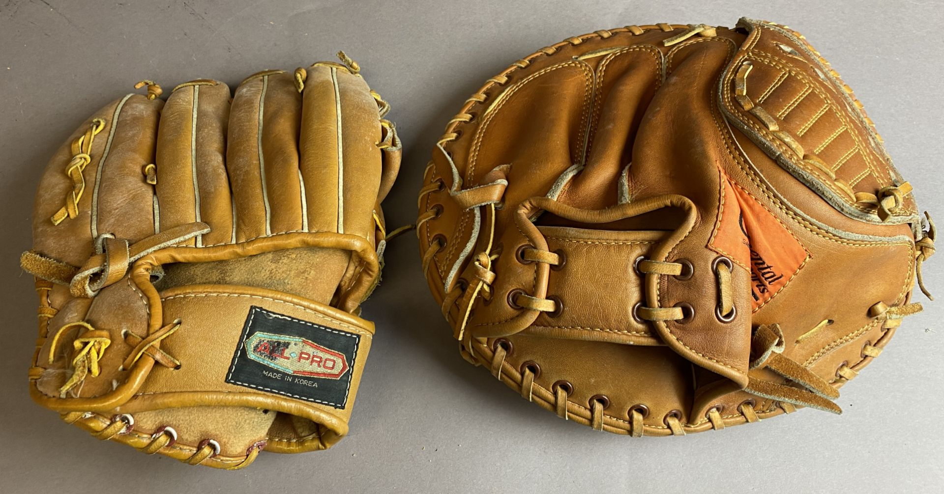 Two leather All Pro baseball gloves (S3 T5) - Image 2 of 2