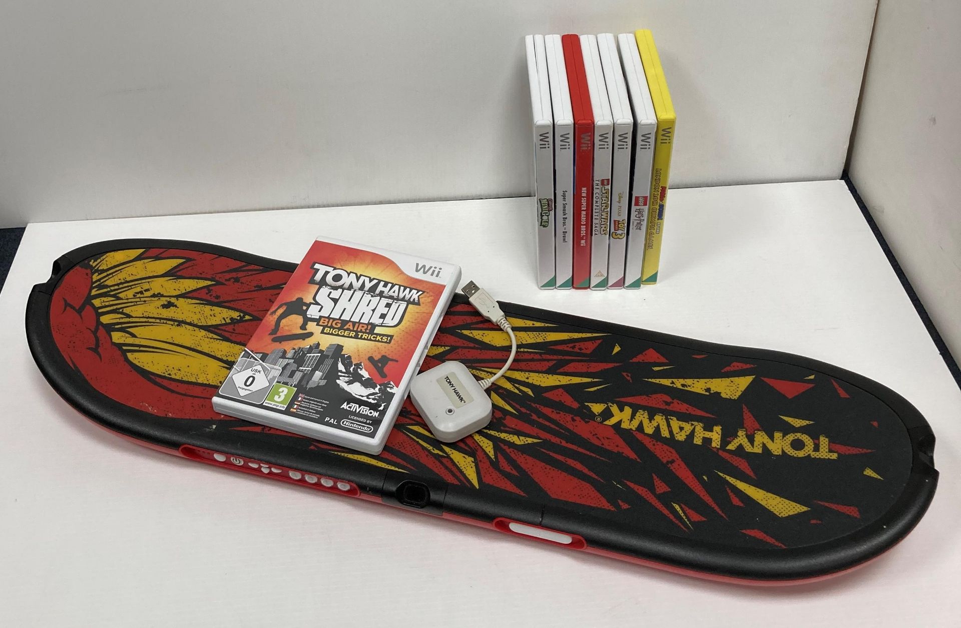 Nintendo Wii game Tony Hawk Shred complete with Tony Hawk wireless skateboard,