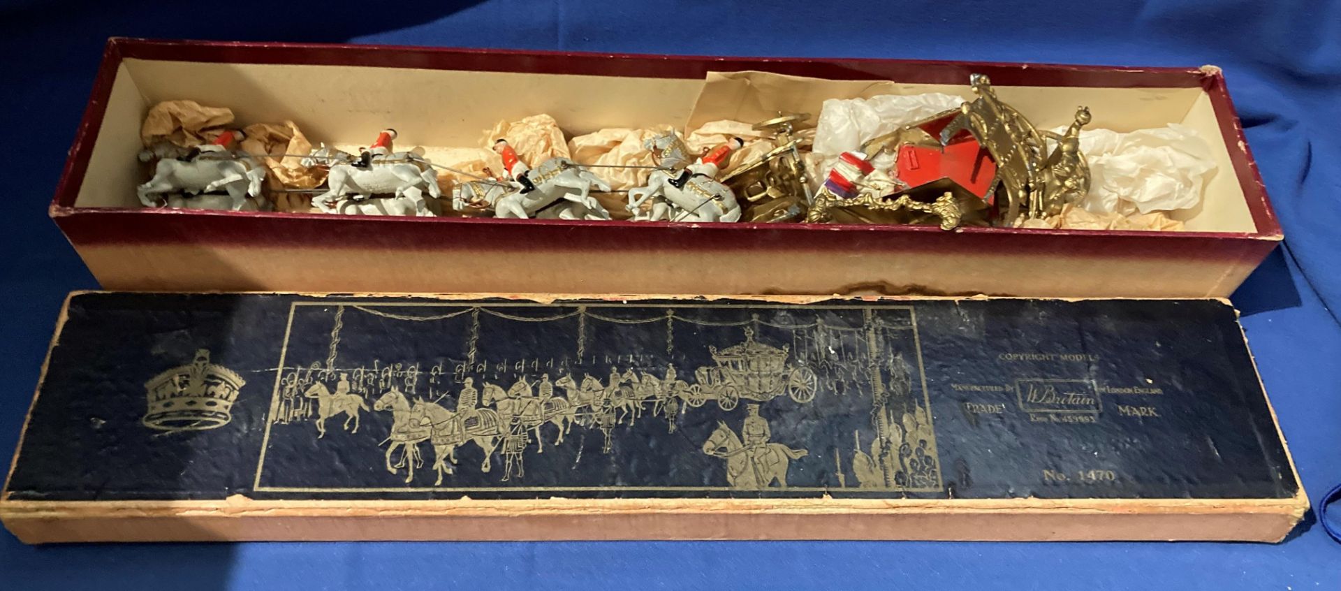 W Britain No:1470 Royal Coronation and carriage and horses in box - damage to carriage and as seen - Image 2 of 6