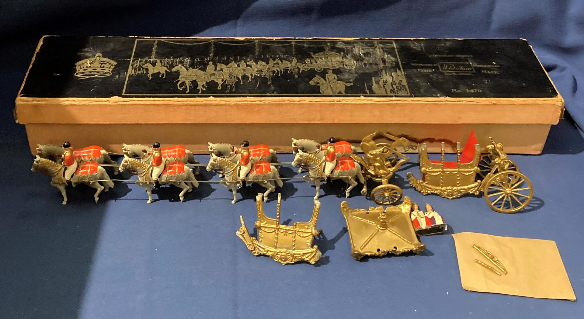 W Britain No:1470 Royal Coronation and carriage and horses in box - damage to carriage and as seen - Image 3 of 6