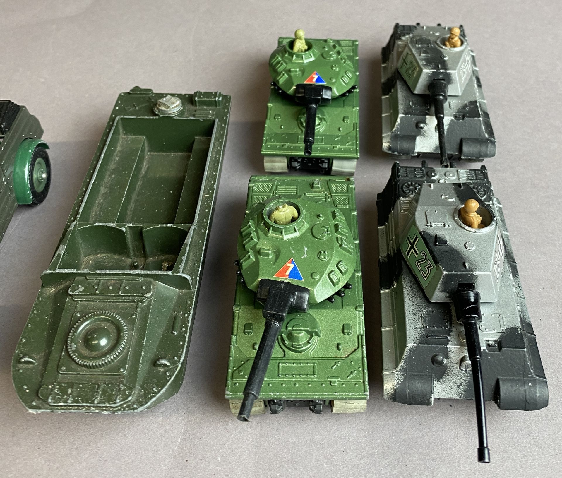 Nine assorted metal model military vehicles including Kubelwagen Jeep, - Image 3 of 3