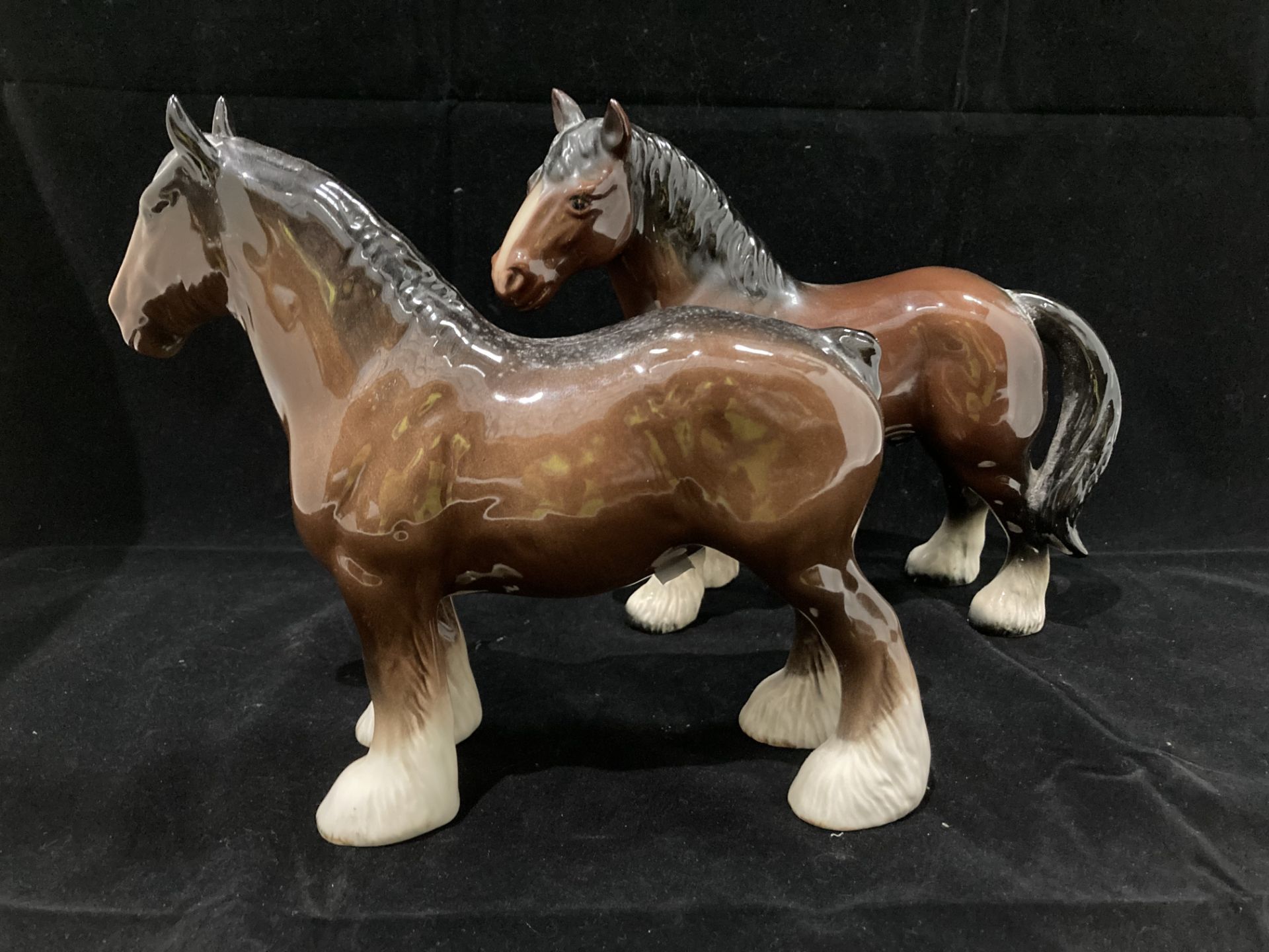 A Beswick brown shire horse 26cm x 23cm high and another brown shire horse (2) - Image 4 of 5