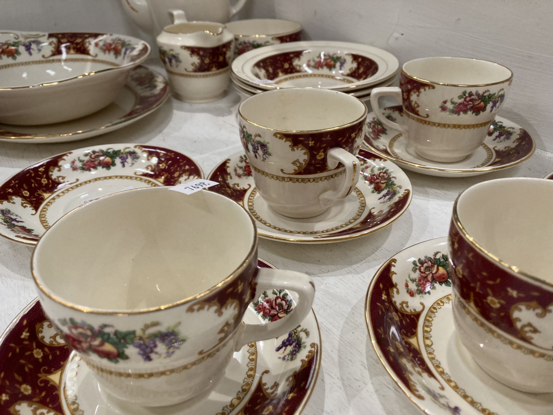 Nineteen pieces of Sampson Bridgewood and Son Ltd dinner service including coffee pot, cups, - Image 2 of 3