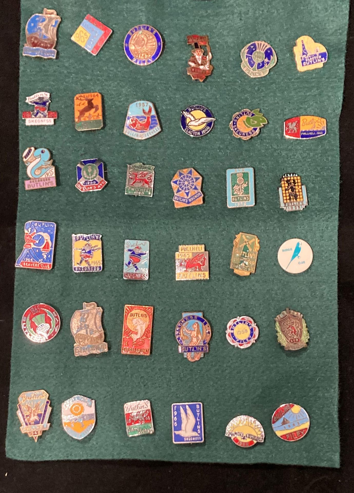 A collection of thirty six vintage Butlins badges