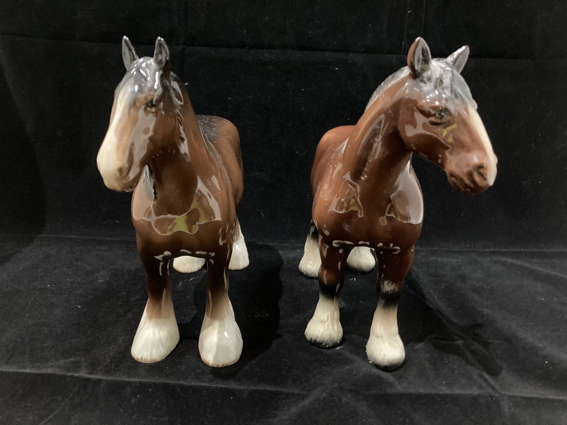 A Beswick brown shire horse 26cm x 23cm high and another brown shire horse (2) - Image 2 of 5