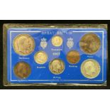 A Great Britain 1907 packaged Edward VII eight piece coin set.