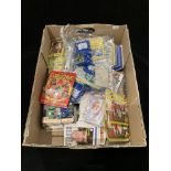 Contents to lid - trade collectors cards all assorted Football including some still sealed packs,