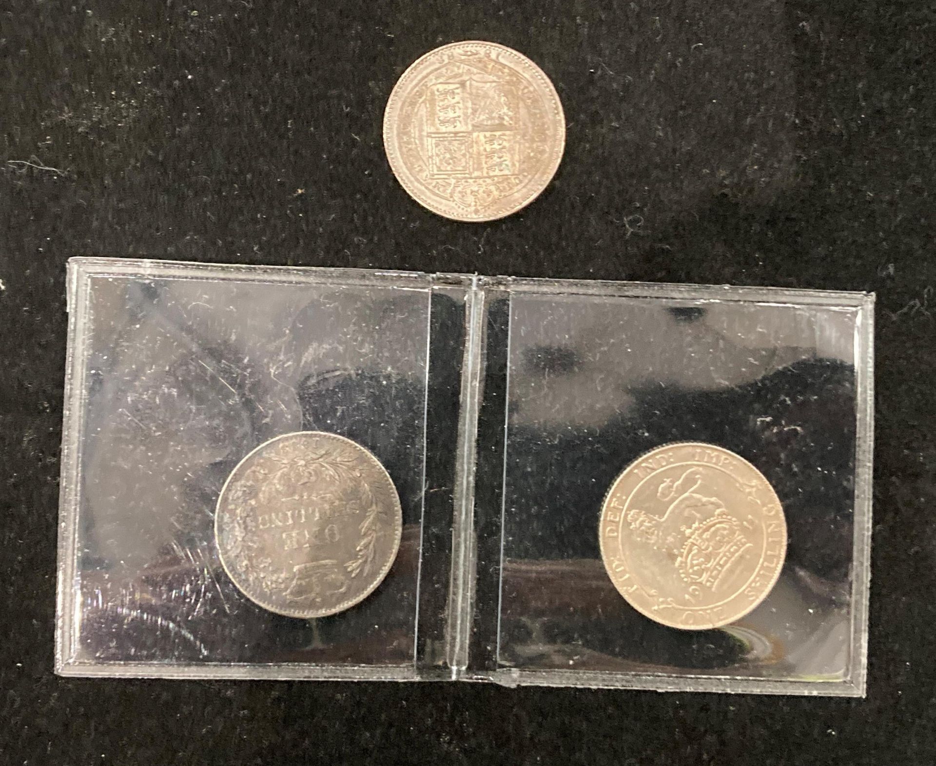 Three high grade silver shillings - 1883, 1888 and 1911. - Image 2 of 2