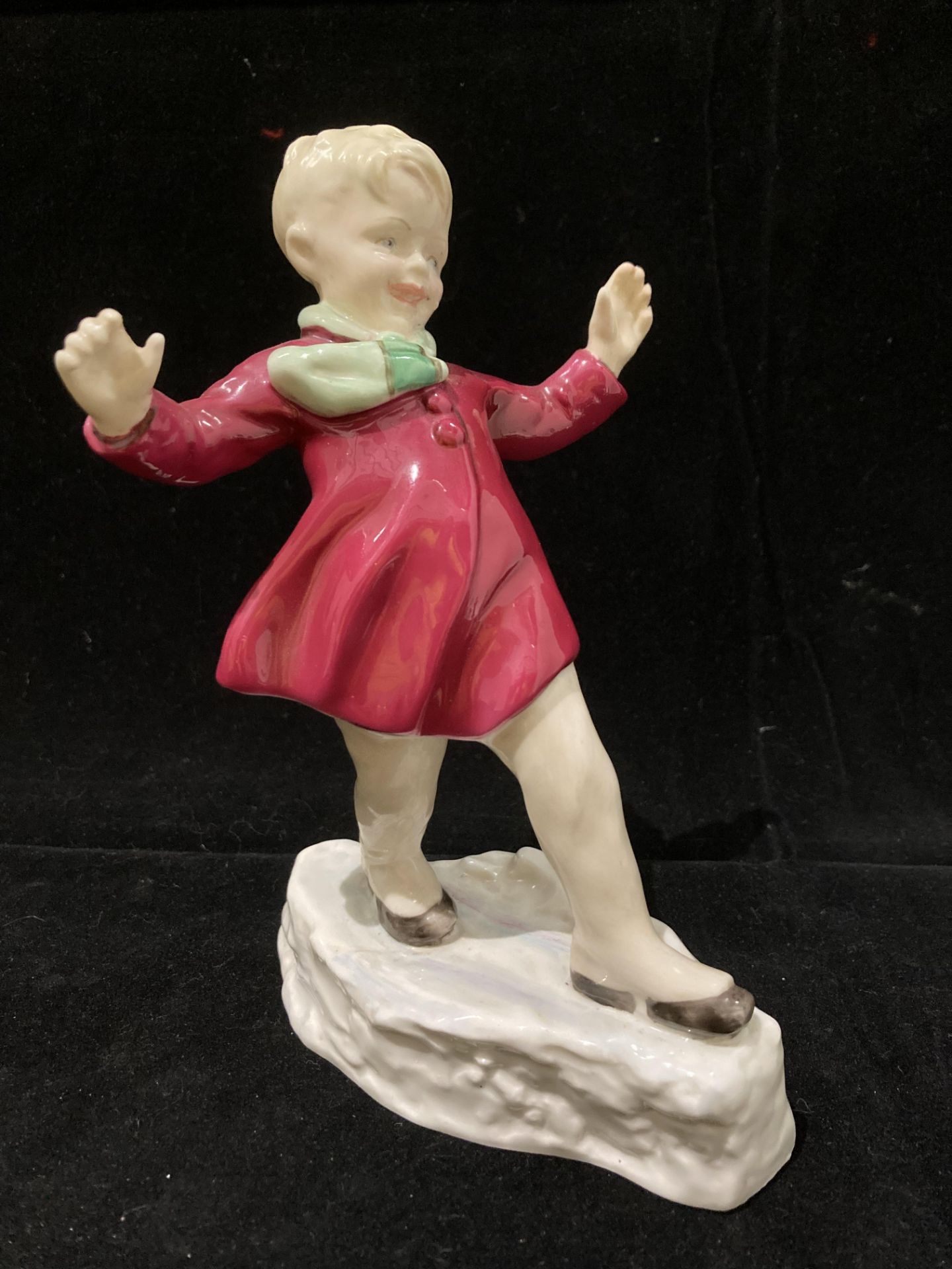 Four items - a Royal Worcester Bone China figurine 'January 3452' 17cm high modelled by F.G. - Image 3 of 4
