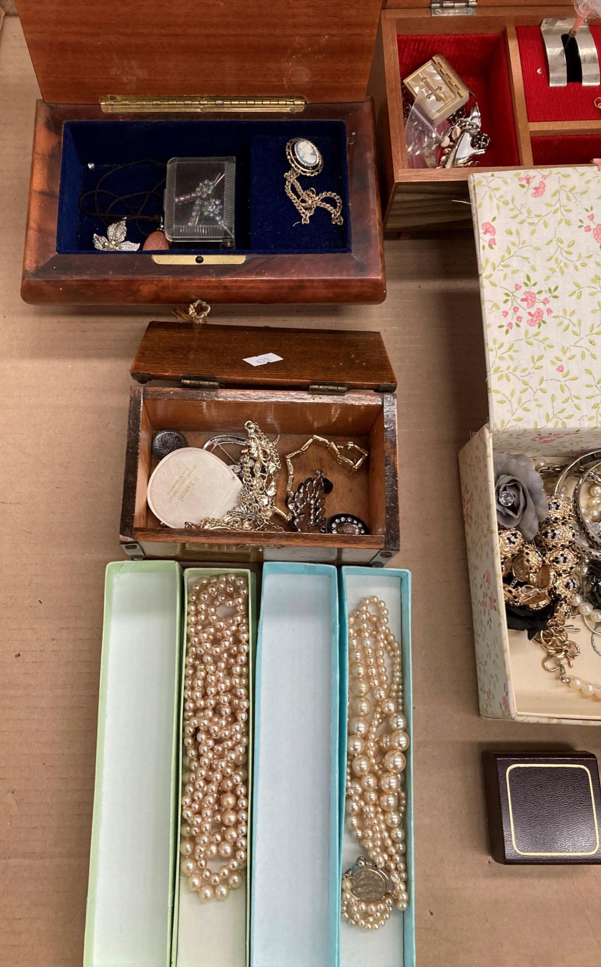 Contents to tray - large quantity of costume jewellery including silver ladies engraved bangle, - Image 2 of 4