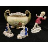 Four items - a Royal Worcester Bone China figurine 'January 3452' 17cm high modelled by F.G.