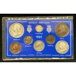 A Great Britain 1895 packaged Queen Victoria old head eight piece coin set.