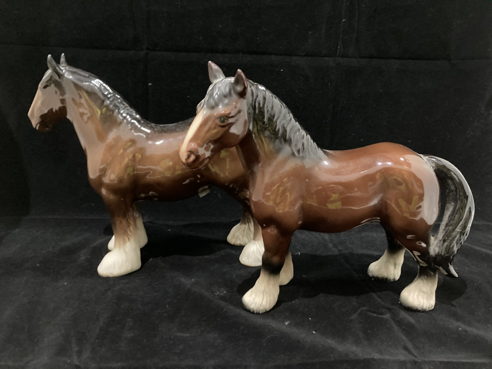 A Beswick brown shire horse 26cm x 23cm high and another brown shire horse (2) - Image 3 of 5