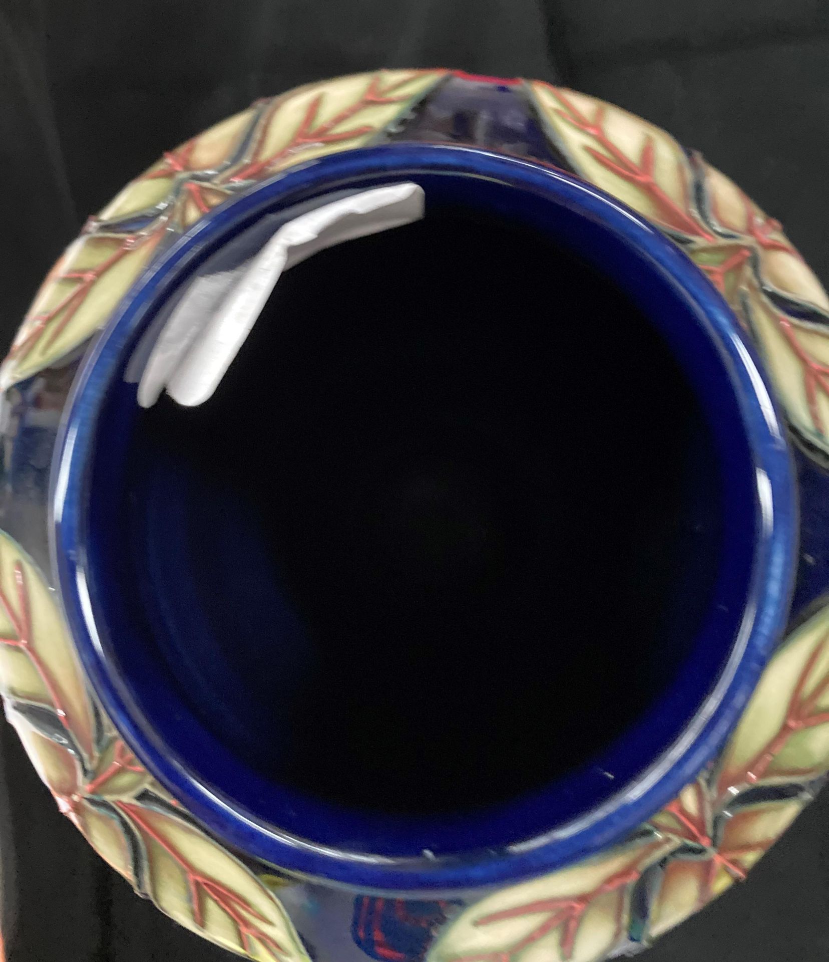 A Moorcroft trial vase in cream, blue and pink glazed pattern - signed to base 'PT Trial 28.07. - Image 6 of 10