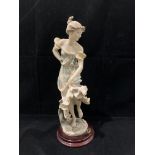 A Florence Guiseppe Armani Art female figurine on wood base 38cm complete with box