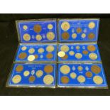 Six Great Britain packaged King George V coin sets - two x 1926 both six pieces but includes the