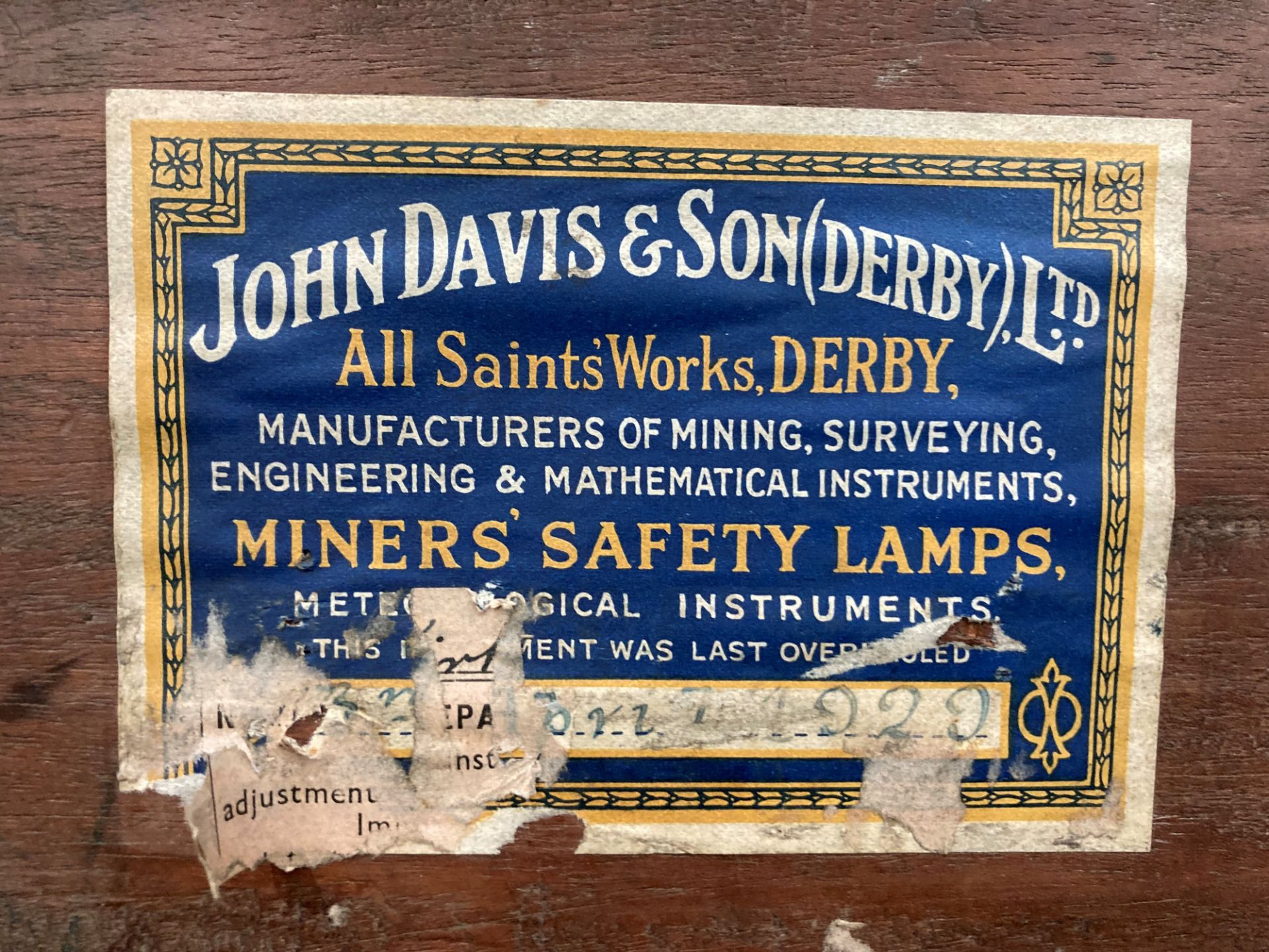 John Davis and Son (Derby) Ltd a wood cased brass miners surveying instrument, - Image 3 of 17