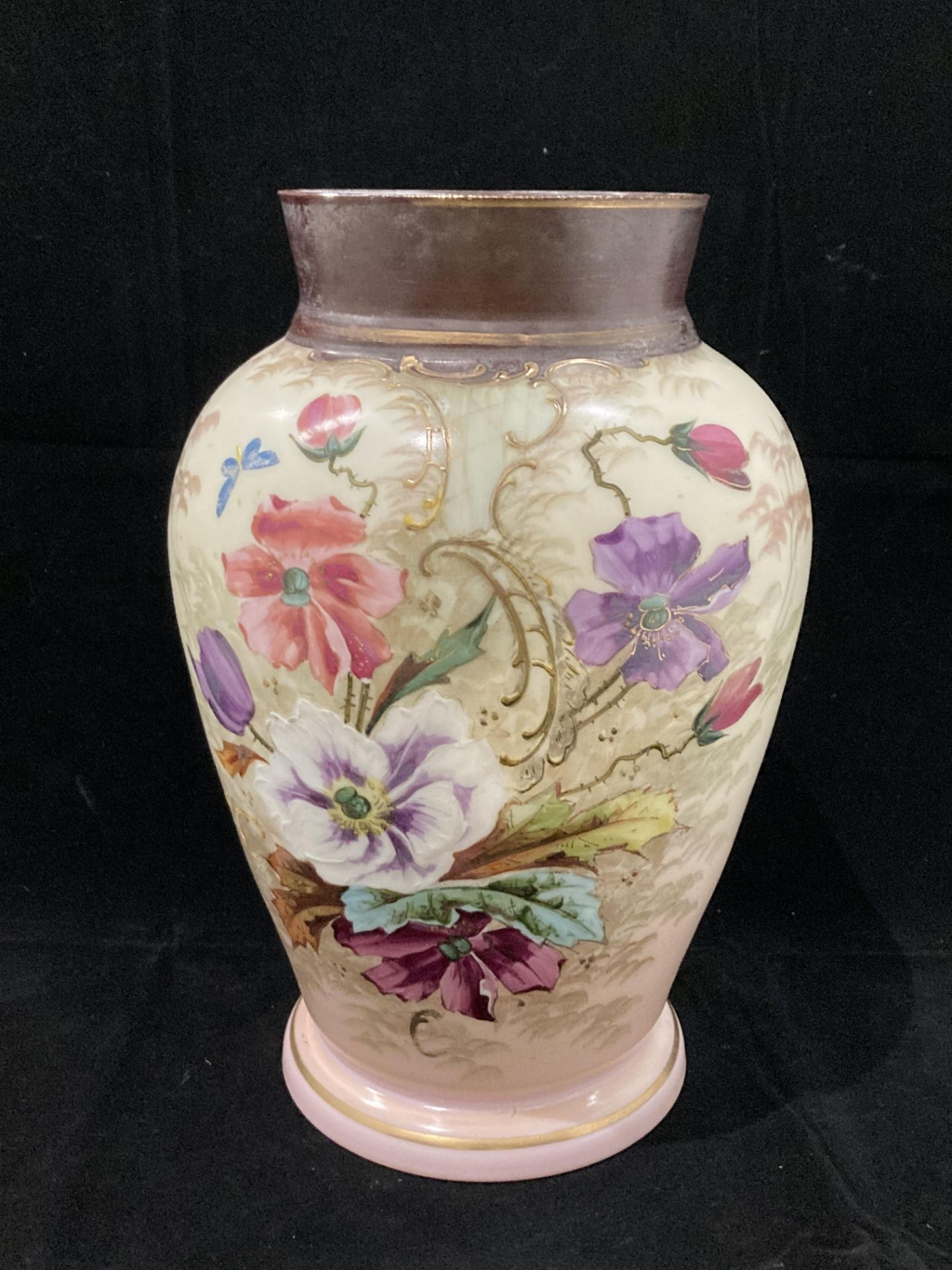 A John Maddock and Sons Ltd Royal Vitreous white floral patterned jug 30cm high, - Image 4 of 6