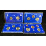 Four Great Britain packaged Queen Elizabeth II coin sets - 1962 (two piece decimal coins),