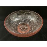 A Whitefriars pink glass bowl 30cm diameter,