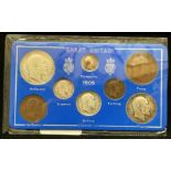 A Great Britain 1909 packaged Edward VII eight piece coin set.