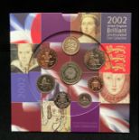 A 2002 United Kingdom Brilliant uncirculated coin set in presentation pack
