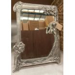 A reproduction Art Nouveau table top mirror - marked to rear '1095', size 36cm high x 27cm width.