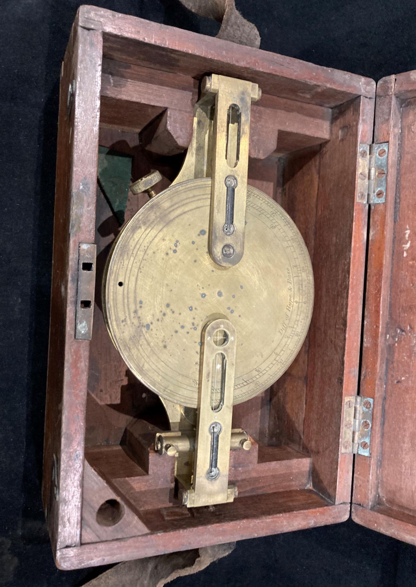 John Davis and Son (Derby) Ltd a wood cased brass miners surveying instrument, - Image 2 of 17