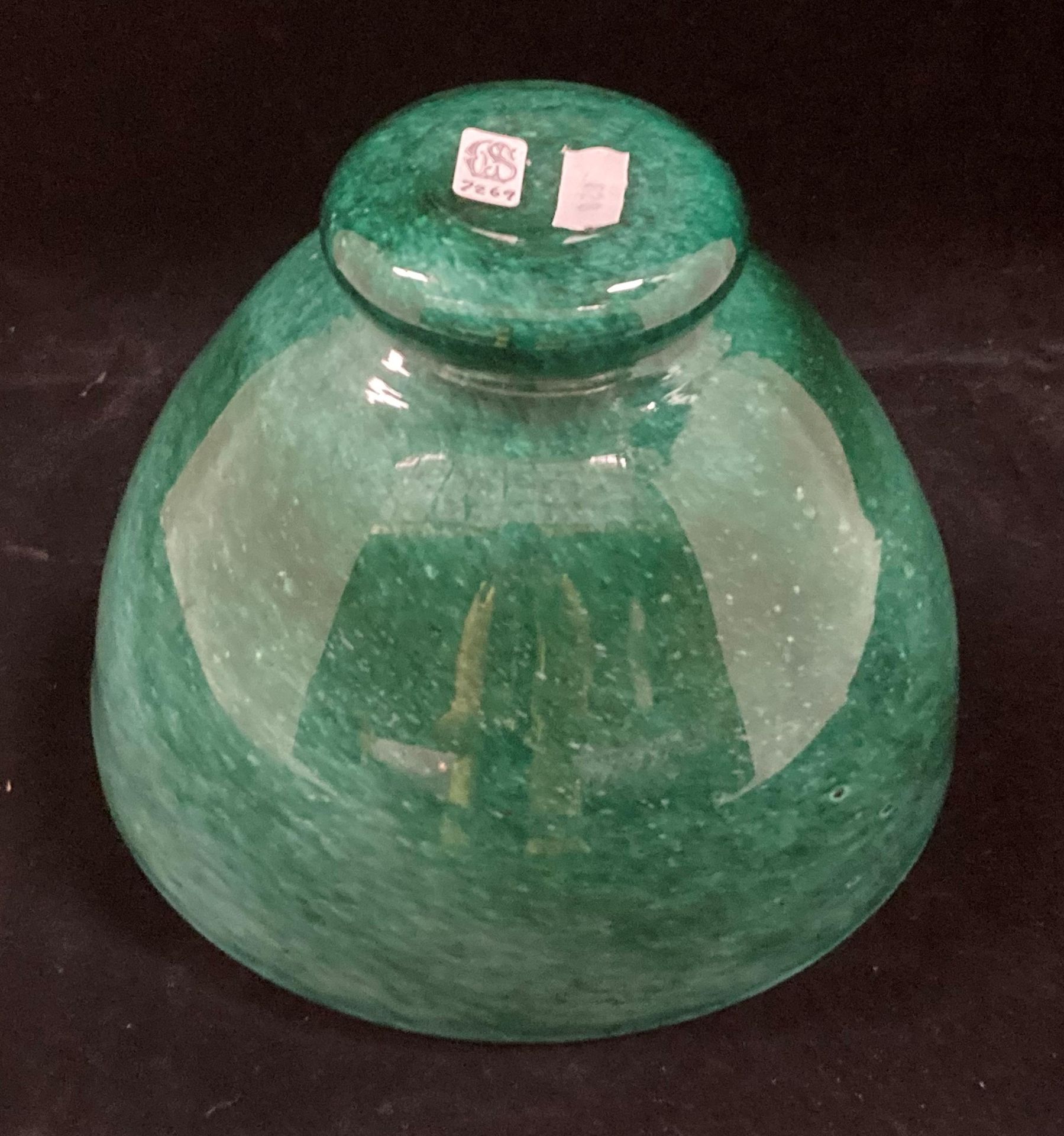 A Whitefriars cloudy green glass bowl 20cm diameter and 14cm high - Image 3 of 4