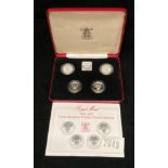 The Royal Mint 1984-1987 United Kingdom £1 silver proof collection in presentation pack.