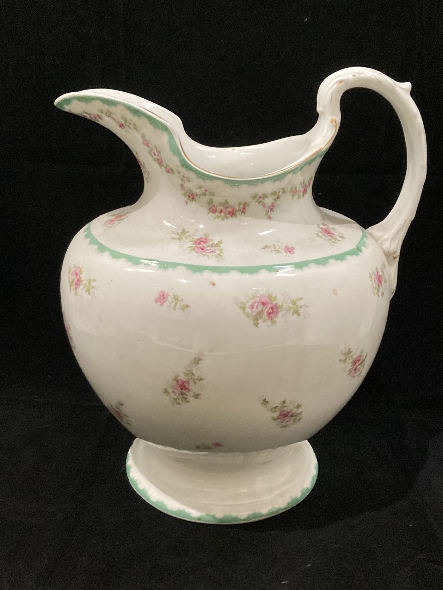 A John Maddock and Sons Ltd Royal Vitreous white floral patterned jug 30cm high, - Image 2 of 6