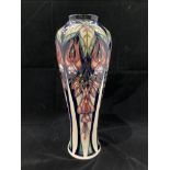 A Moorcroft trial vase in cream, blue and pink glazed pattern - signed to base 'PT Trial 28.07.
