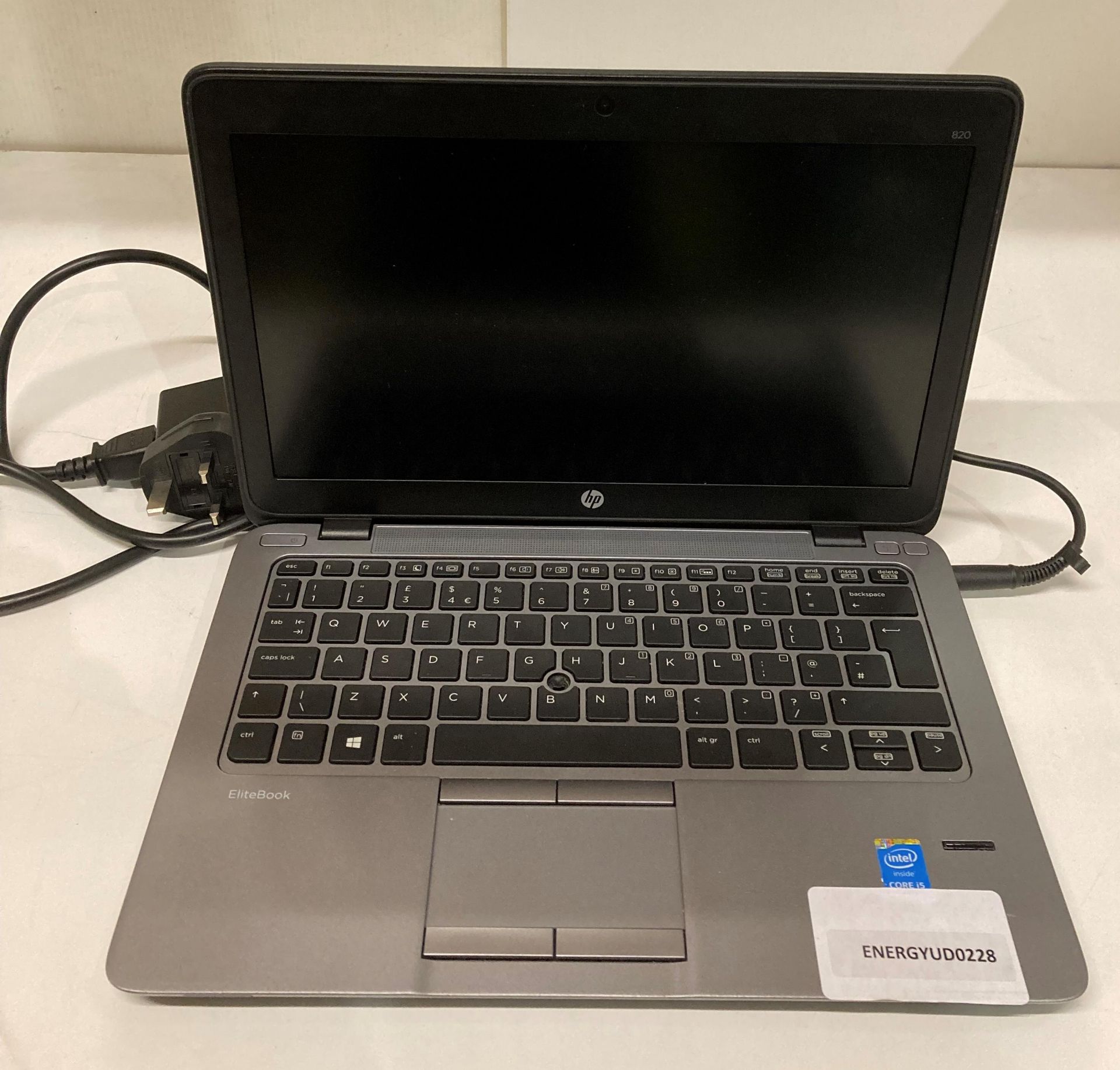 HP Elitebook 820 G2 i5 laptop, 4GB RAM, 500GB Hard Drive with power supply.
