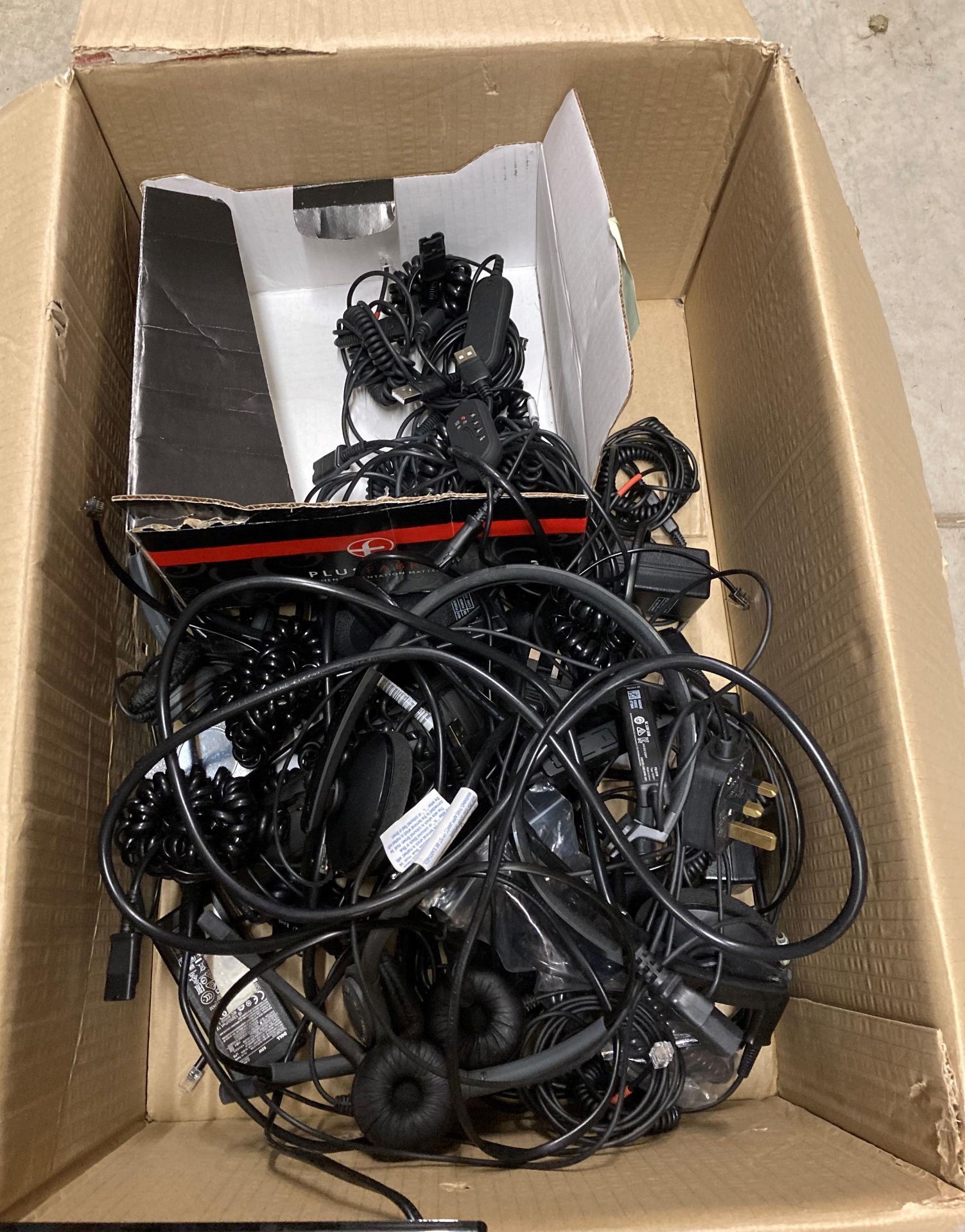 Contents to box - 5 assorted headsets, Dell power supplies, - Image 2 of 2
