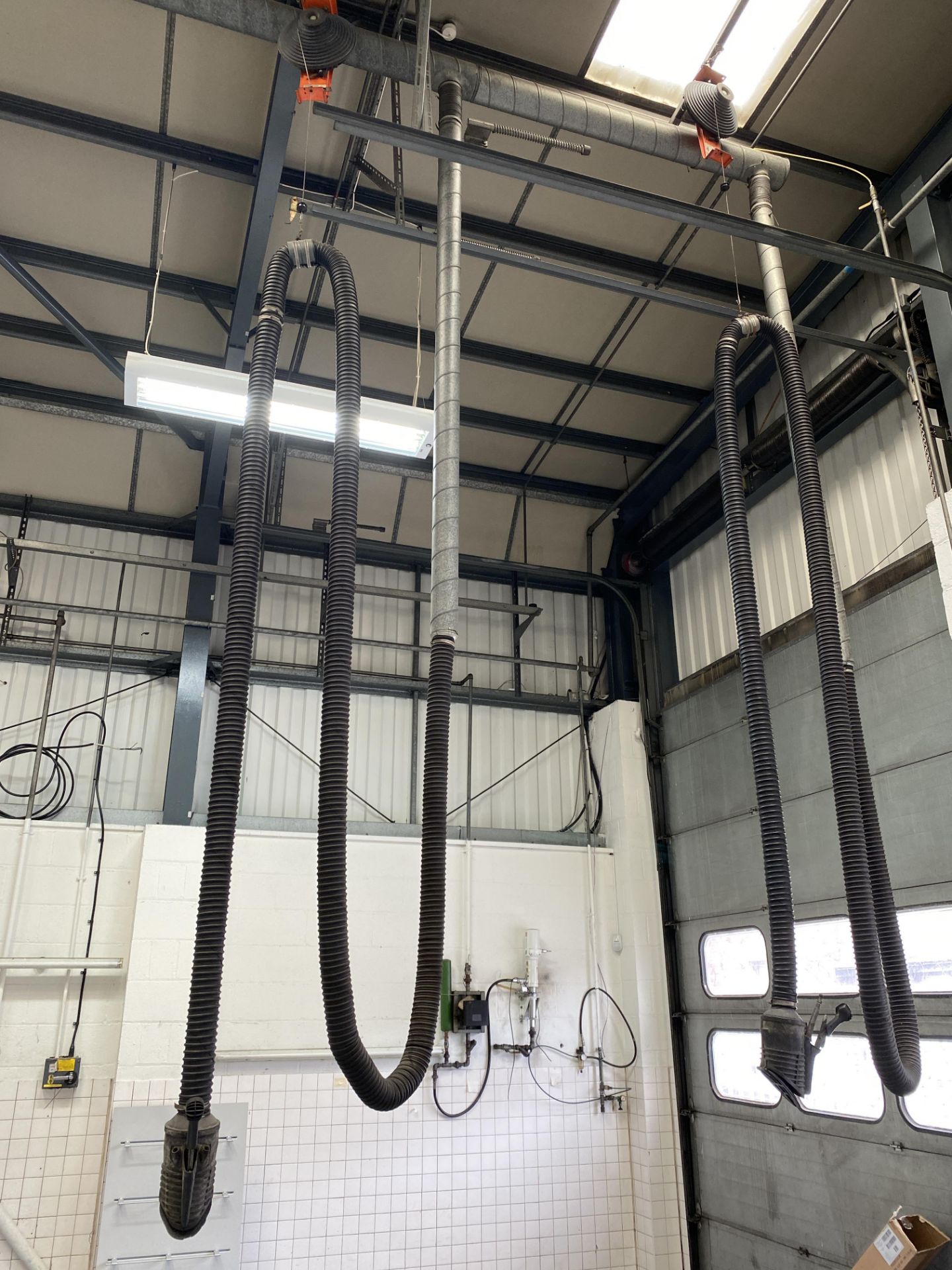 7 x Exhaust Extraction Nozzles and Ducting from a Ceiling Mounted Exhaust Extraction System. - Image 2 of 5