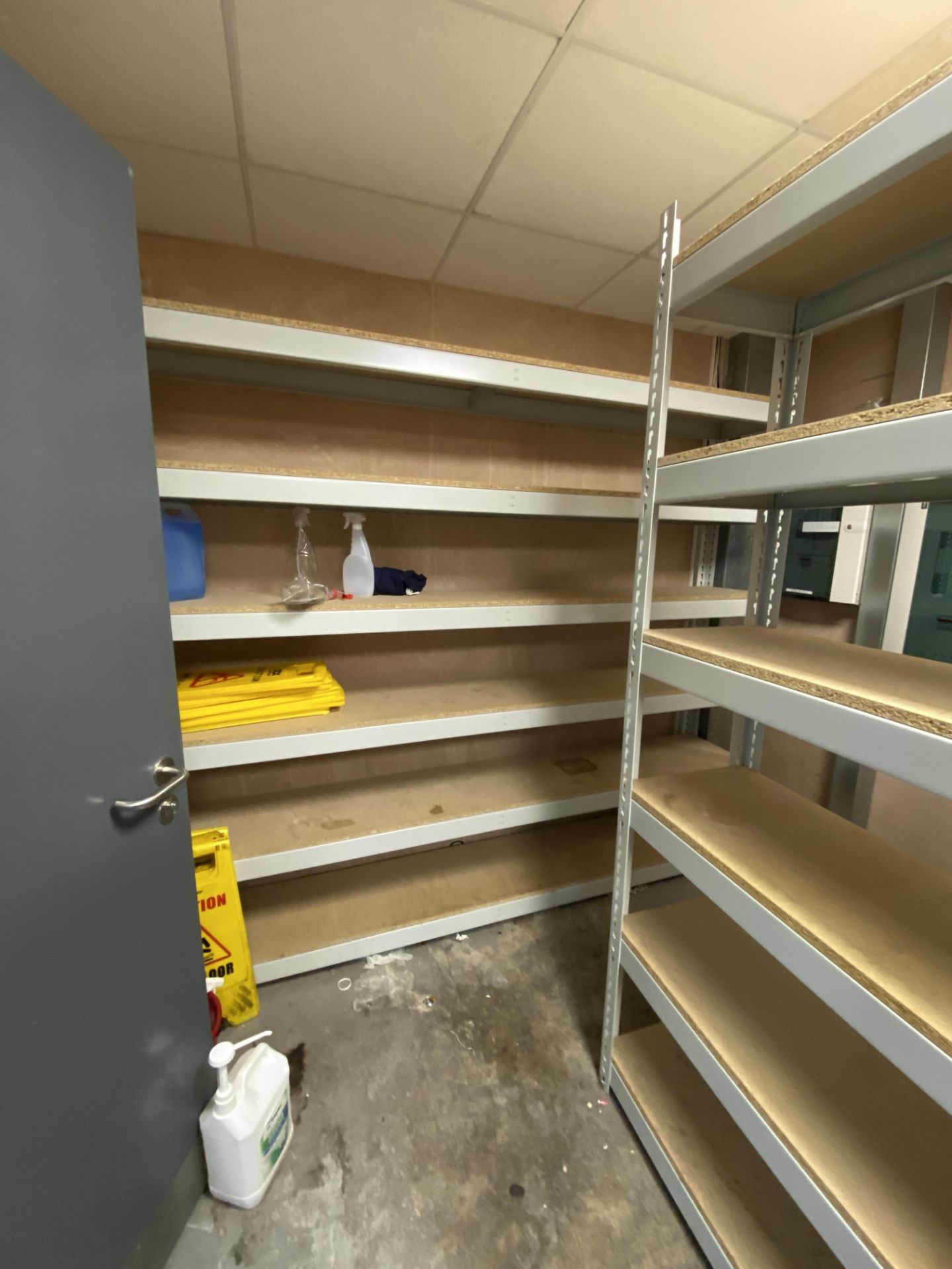 8 x Bays of Height Adjustable 6 Shelf Racking with chipboard shelves. Various widths. - Image 2 of 5