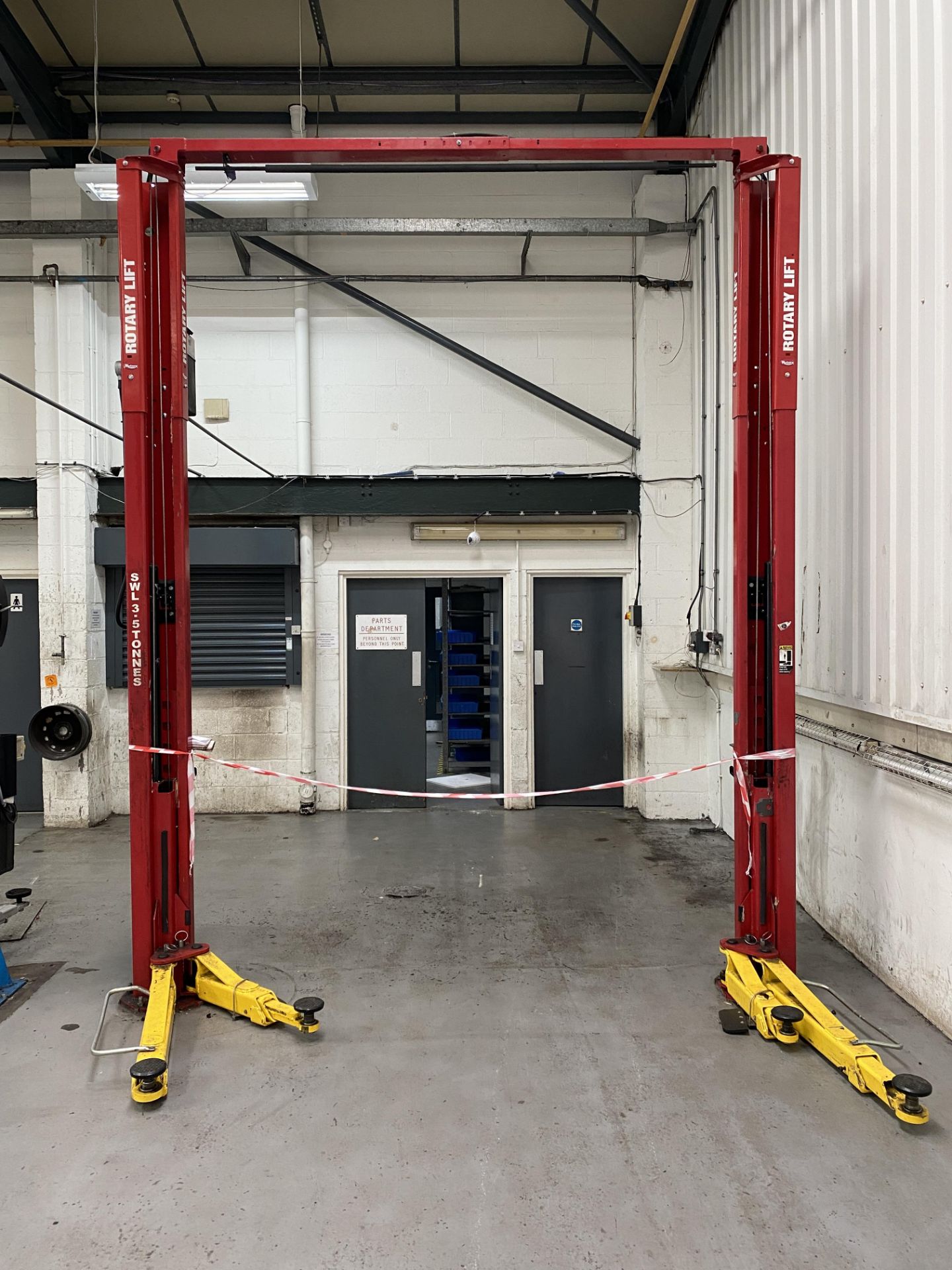 A Rotary Lift SPOA3TS-5 3500kg Capacity Red 2 Post Lift,