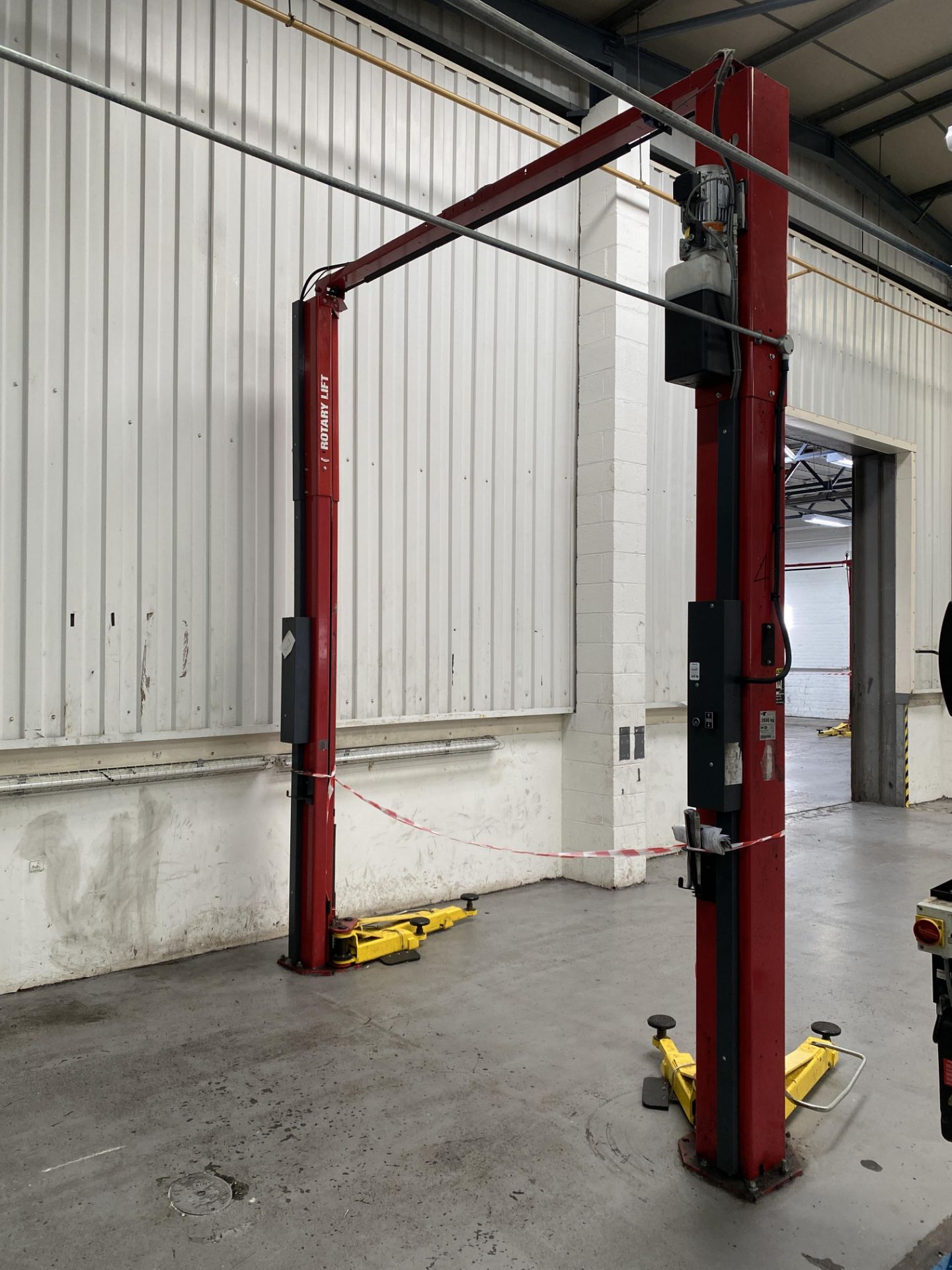 A Rotary Lift SPOA3TS-5 3500kg Capacity Red 2 Post Lift, - Image 3 of 10