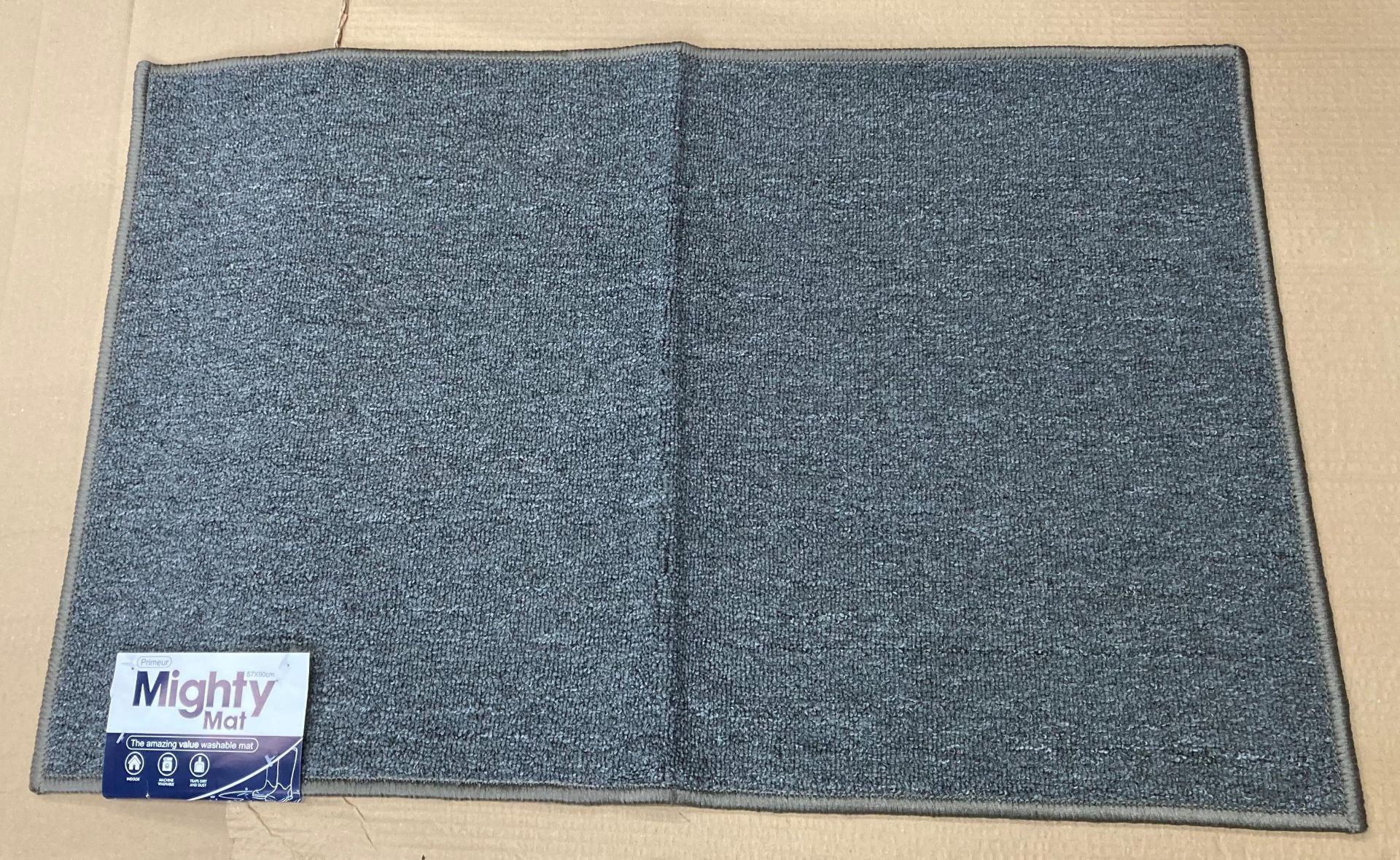 40 x Primeur Mighty Mat - washable plain grey mats 57cm x 90cm (10 packs) *Please note the final