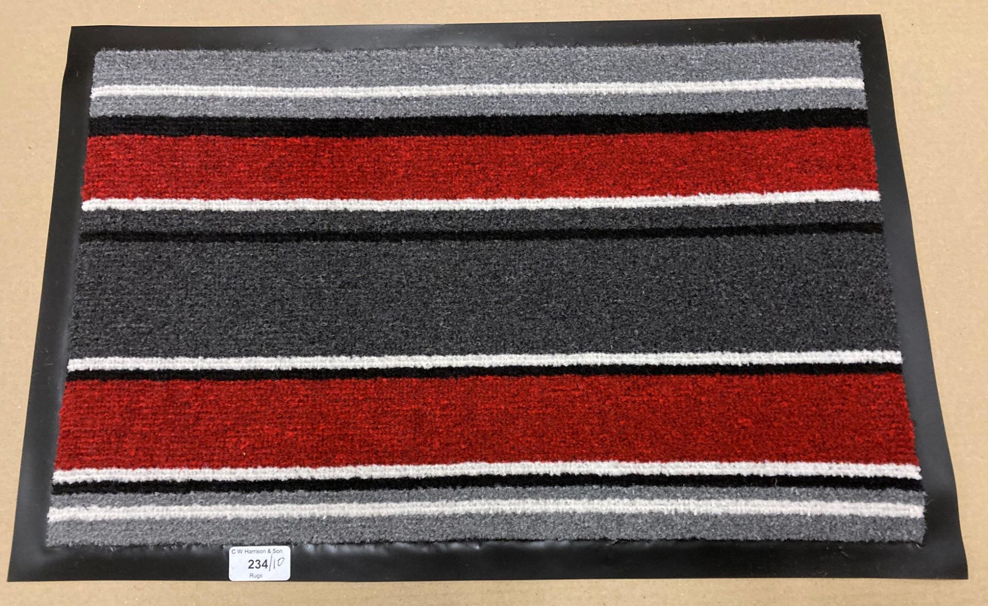 10 x Red/black/grey/white striped barrier mats 60cm x 40cm (H/J05) *Please note the final purchase