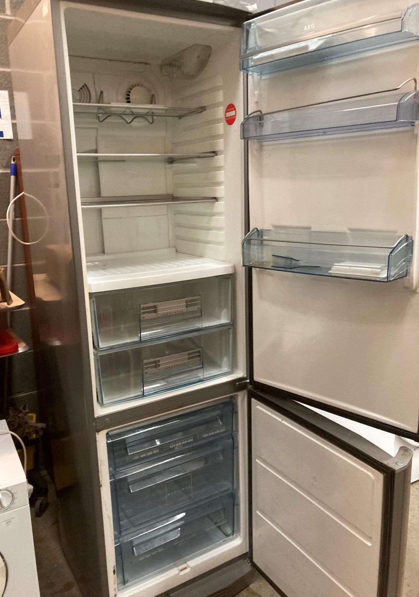 AEG Santo upright fridge freezer in grey (opposite pay office) - Image 2 of 2